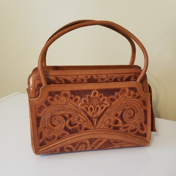 olvera Handbags - Mexican handtooled leather bag